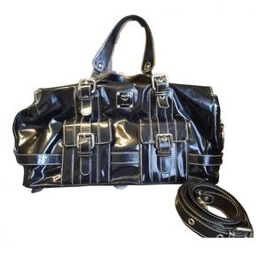 MCM Black Patent Leather Tote Bag